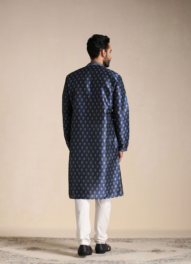 Trendy Printed Blue Kurta Pajama image number 3